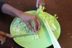 dicing Celery for potato salad