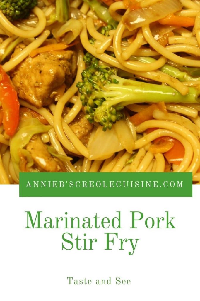 Marinated pork stir fry
